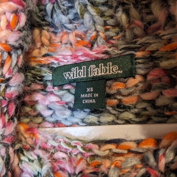 Wild fable multicolor space dye cropped oversized turtleneck pullover sweater - Picture 11 of 15